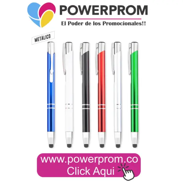 Bolígrafo ASTON STYLUS METALICO personalizado con logo – esfero metálico con stylus en Colombia
