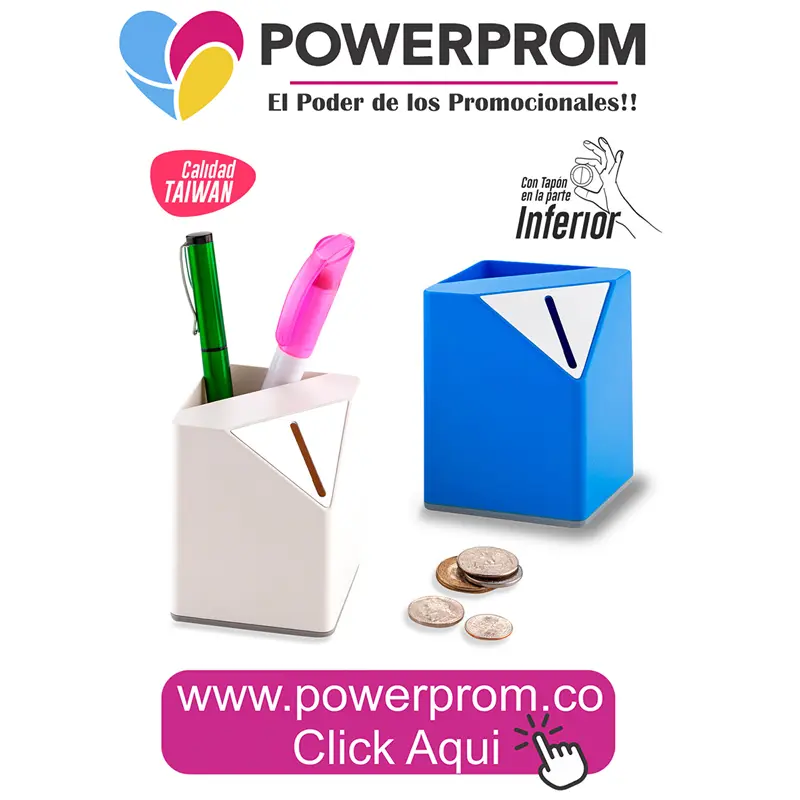 Alcancía con Portabolígrafo personalizada | Artículos de oficina Bogotá y Colombia