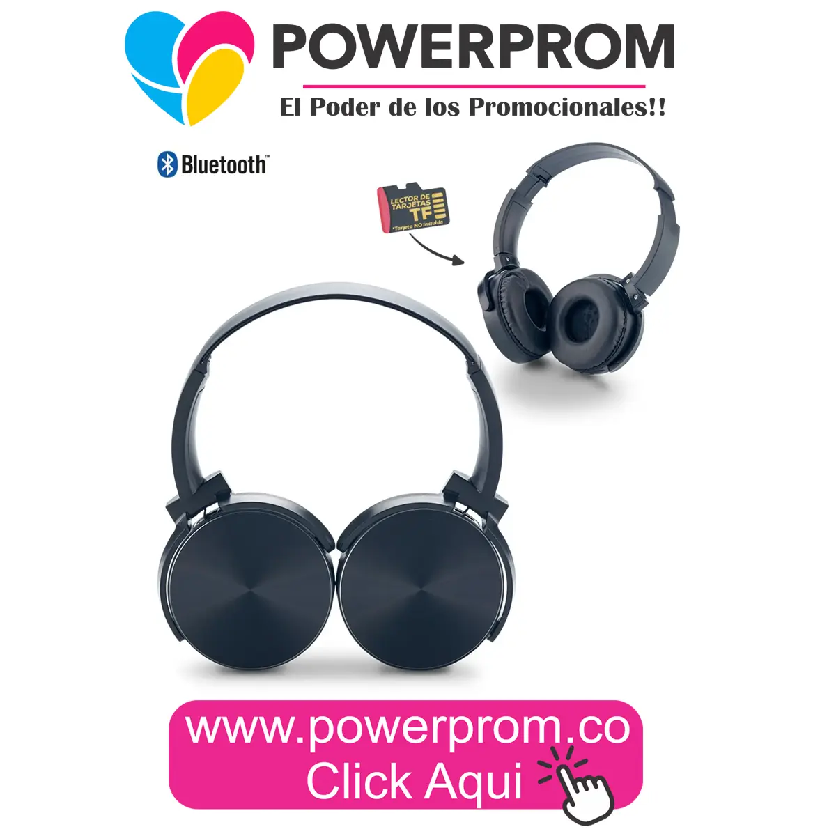 Audífonos Bluetooth DJ II con Lector TF personalizados en Bogotá y capitales