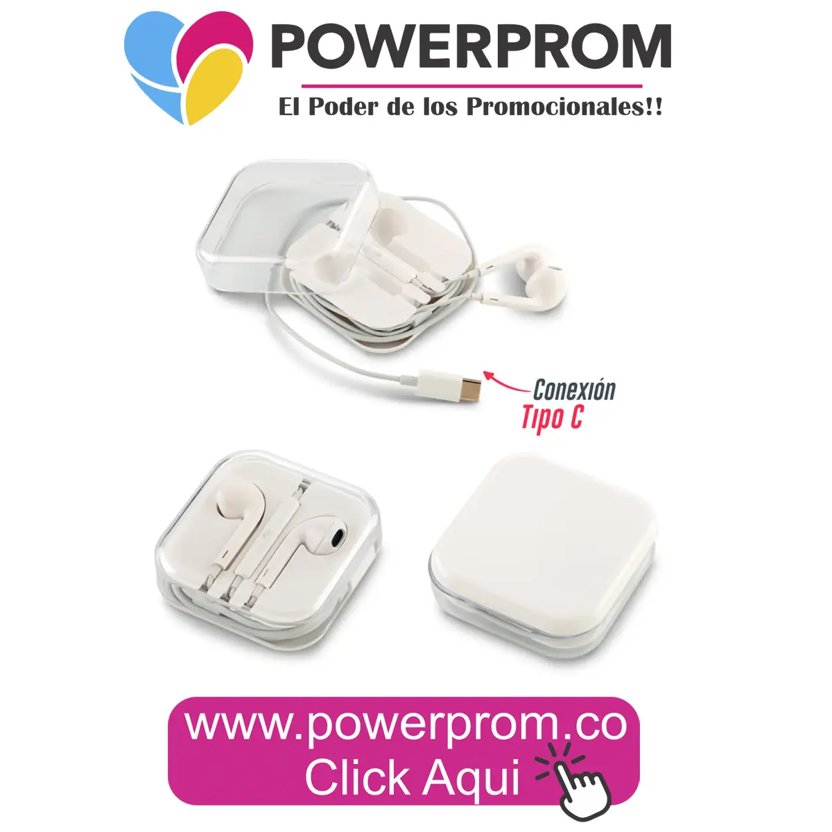 Audífonos Bowie con Manos Libres Tipo C personalizados Bogotá y Colombia