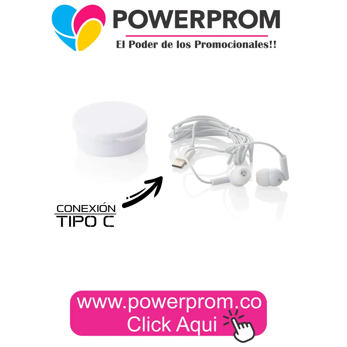 Audífonos Cole Type-C personalizados para empresas en Bogotá y capitales