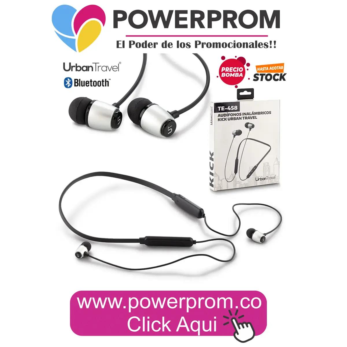 Audífonos Inalámbricos Kick Urban Travel personalizados Bogotá y Colombia