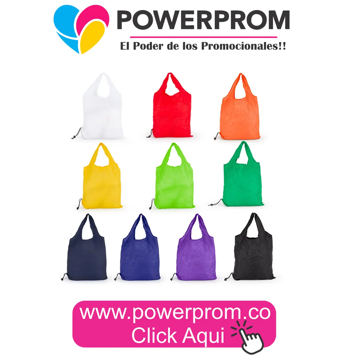 Bolso plegable Easy Bag personalizado con logo en Bogotá, Cali, Medellín y Cartagena