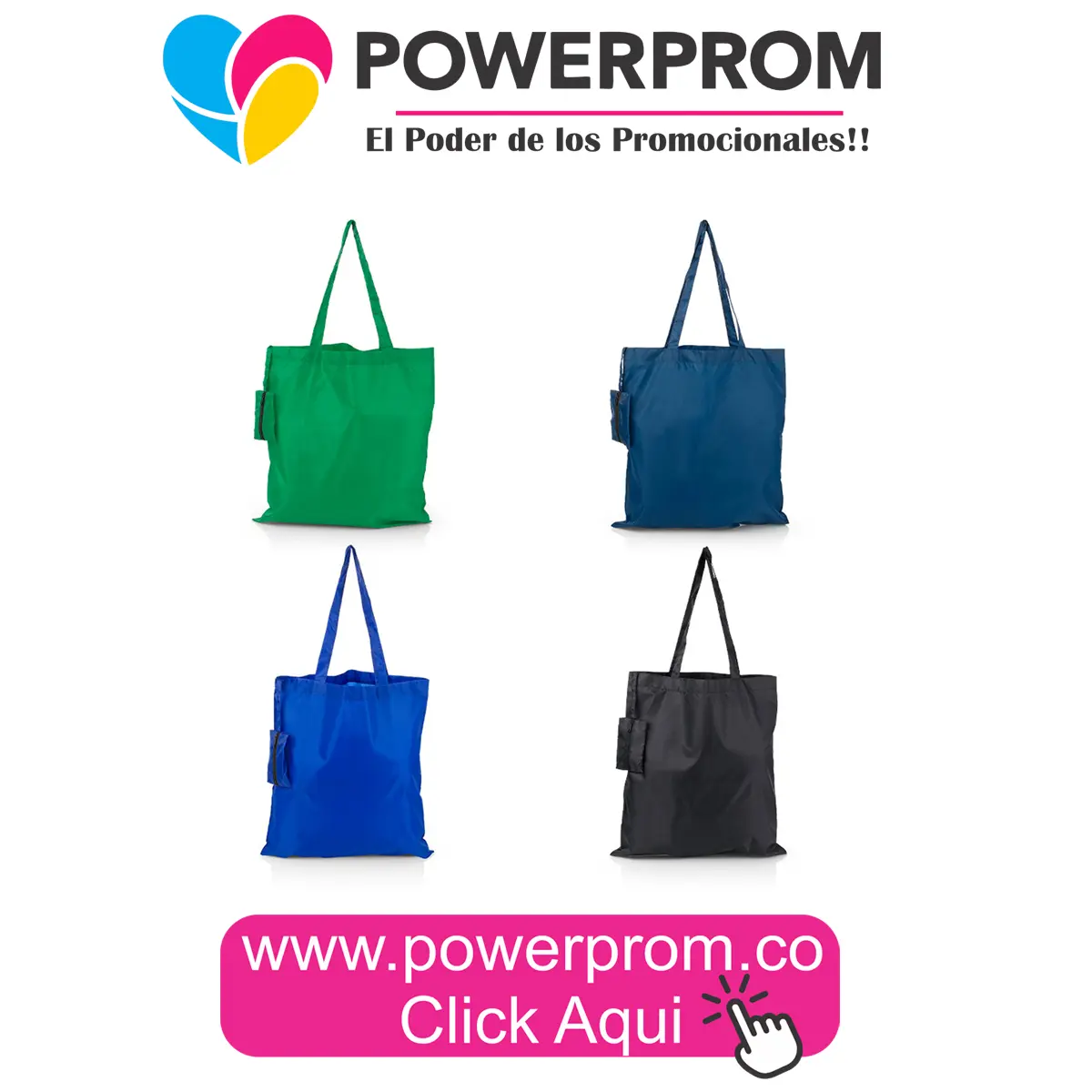 Bolsa plegable Galileo personalizada para regalos promocionales en Bogotá, Suba, Engativá, Cali, Medellín, Bucaramanga y Barranquilla.