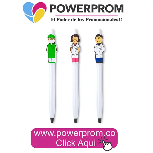 Bolígrafo Medic con logo personalizado en Bogotá y ciudades como Medellín, Cali, Cartagena y Bucaramanga.
