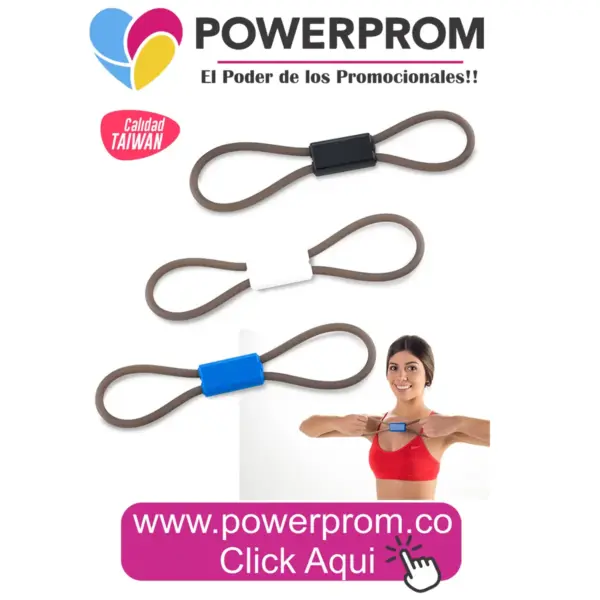 Banda elástica doble personalizada con logo en Bogotá y capitales.