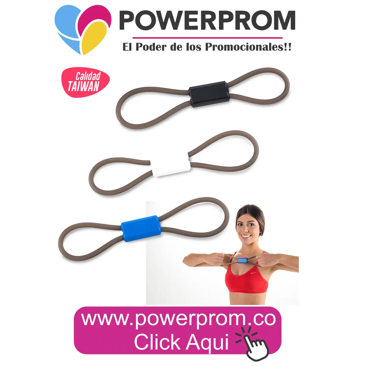 Banda elástica doble personalizada con logo en Bogotá y capitales.