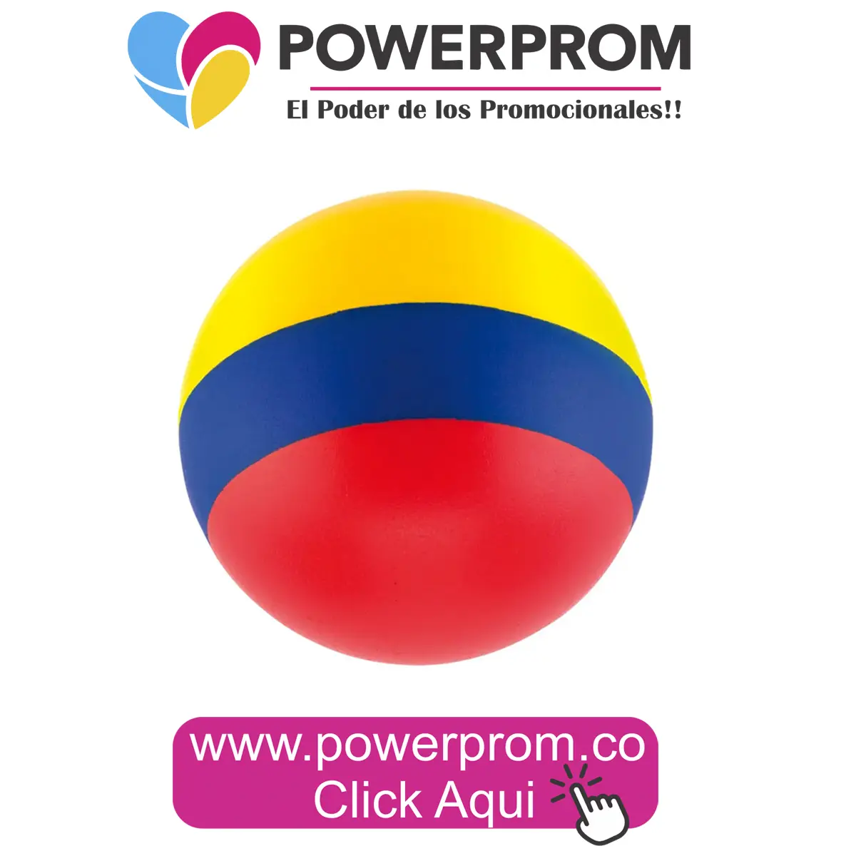 Bola antiestrés premium en Bogotá (Chapinero, Usme, Fontibón) y principales ciudades – PowerProm