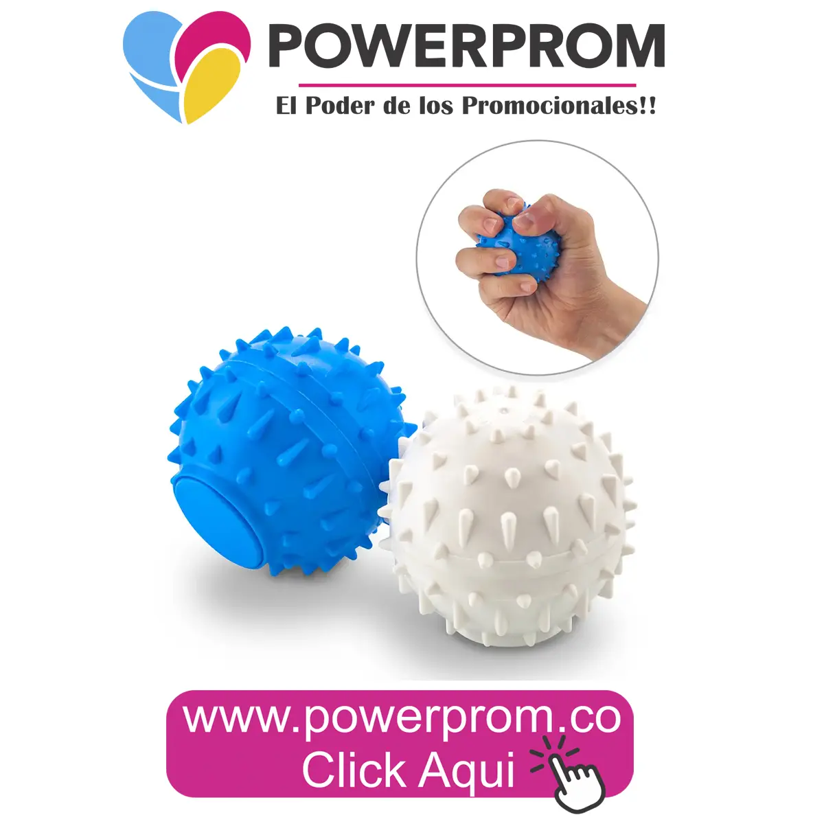 Bola antiestrés con logo en Bogotá (Engativá, Bosa, Kennedy) y ciudades principales de Colombia – PowerProm