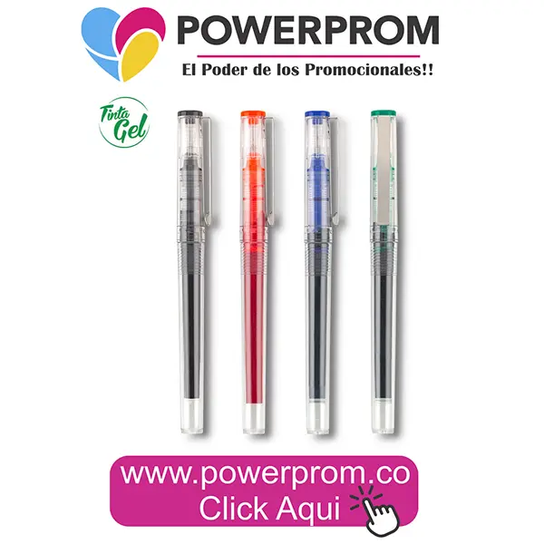 Bolígrafo Rapid Gel con logo para publicidad en Bogotá y capitales como Medellín, Cali, Cartagena y Bucaramanga.