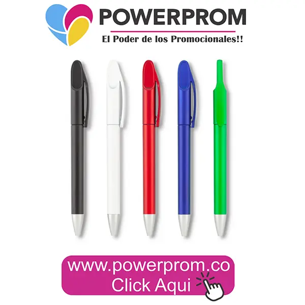 Bolígrafo Selva Metalizado con logo para publicidad en Bogotá y ciudades como Medellín, Cali, Barranquilla y Bucaramanga.