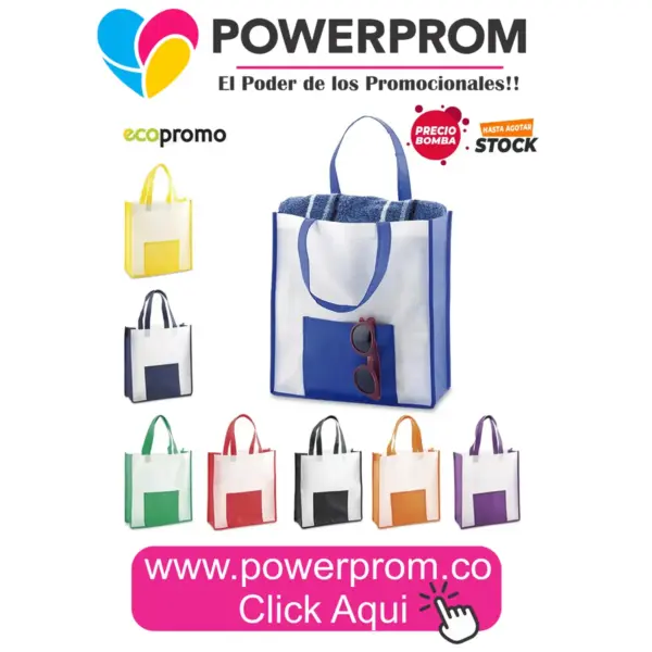 Bolsa Cambrel Savannah personalizada para campañas en Bogotá, Medellín, Cali y Barranquilla.