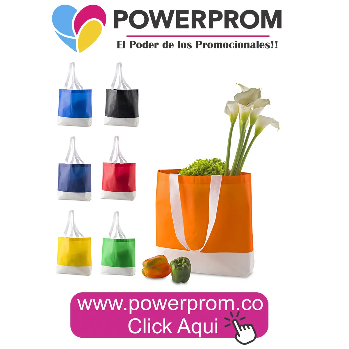 Bolsa laminada Cambrel Aiden promocional personalizada para empresas en Bogotá y Colombia.