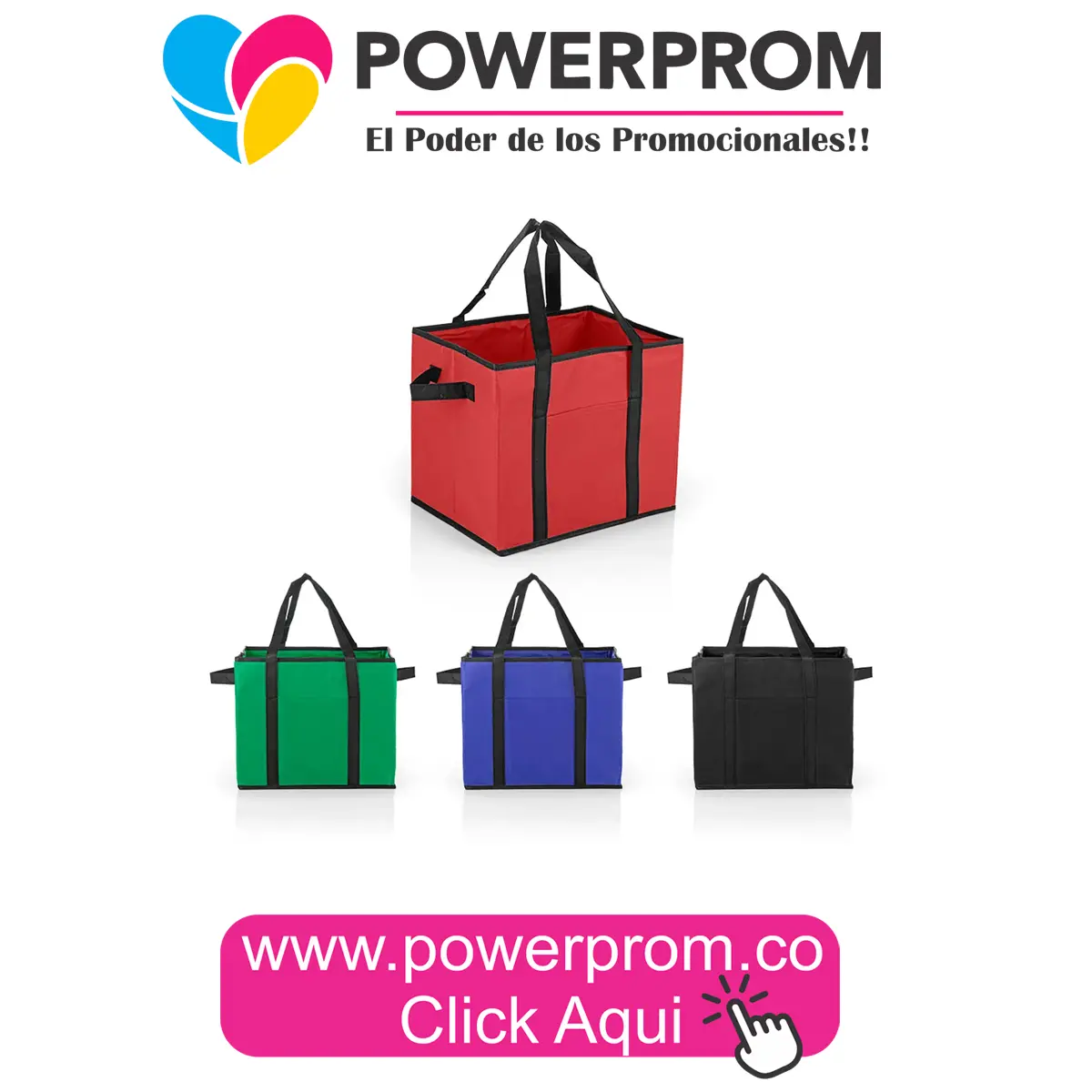 Bolsa Nikkolette personalizada en cambrel para campañas empresariales en Bogotá y Colombia.