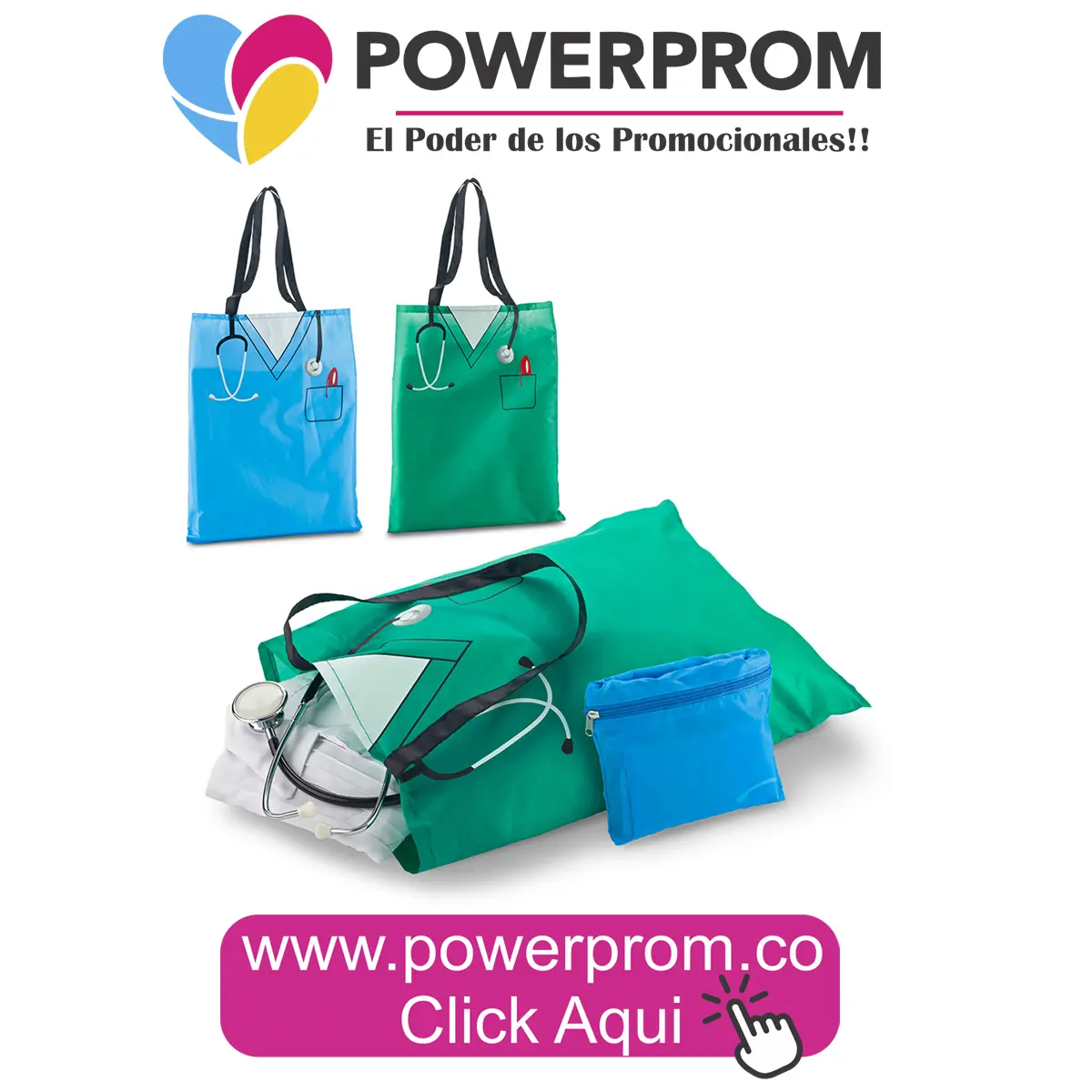 Bolsa plástica Medic personalizada con logo en Bogotá y principales ciudades del país.