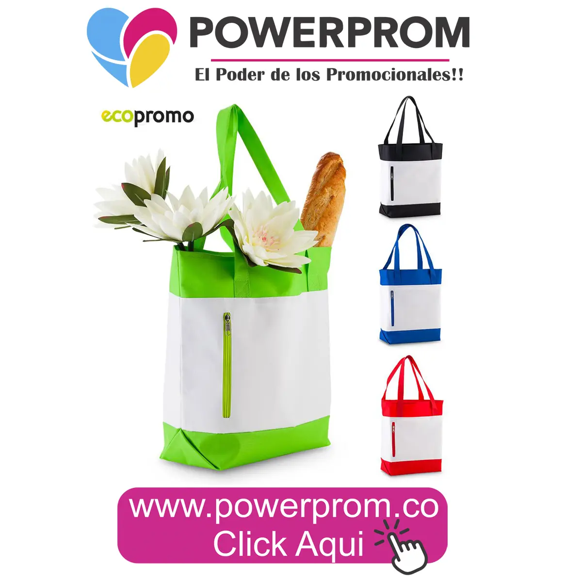 Bolso Mindy personalizado con logo para publicidad empresarial en Bogotá y principales ciudades