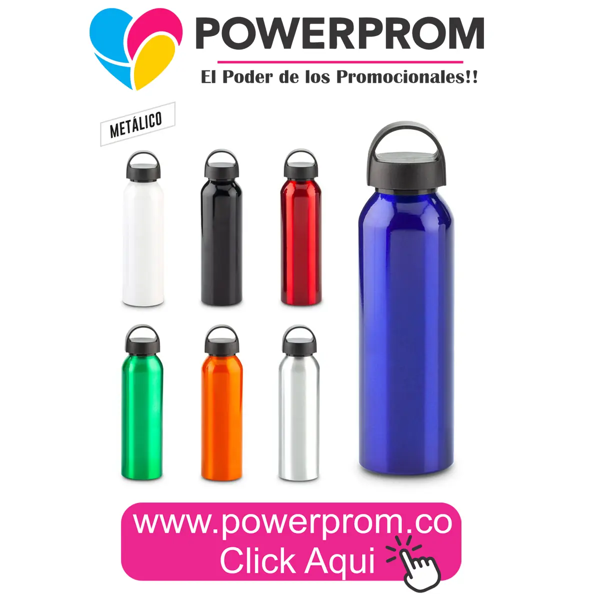 Botilito metálico Marcello 800 ml personalizado con logo