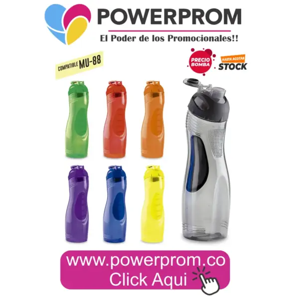 Botilito PVC Mercury 850 ml personalizado con impresión de logo