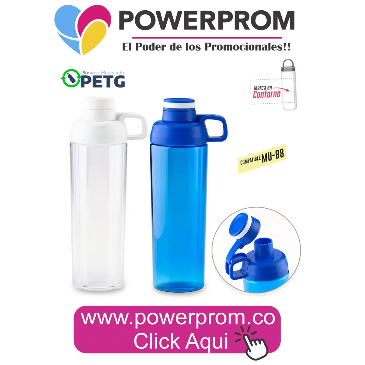 Botilito Langdon PETG 850 ml personalizado para campañas