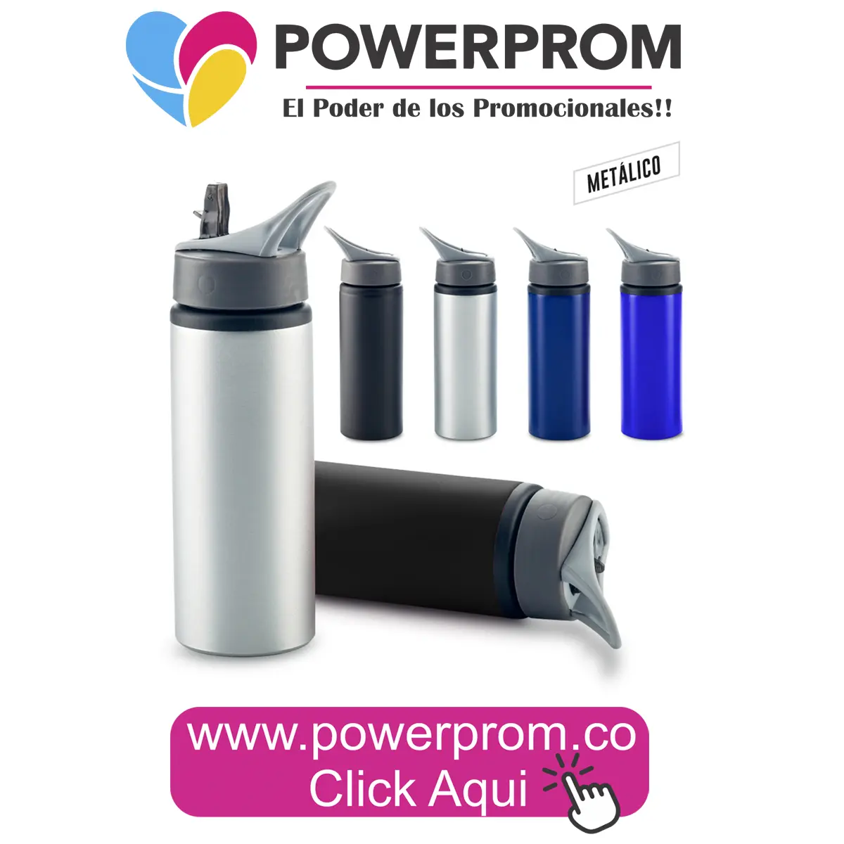 Botilito en aluminio Parsons 700 ml personalizado en Bogotá, Medellín, Cali, Barranquilla y Bucaramanga.