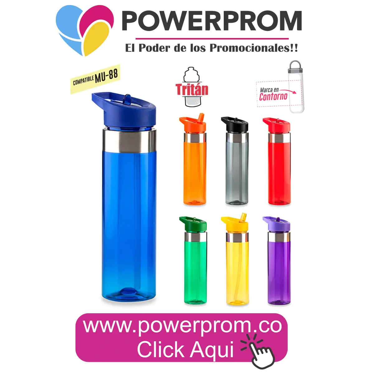 Botilito Tritan Bugsy 630 ml personalizado en Colombia