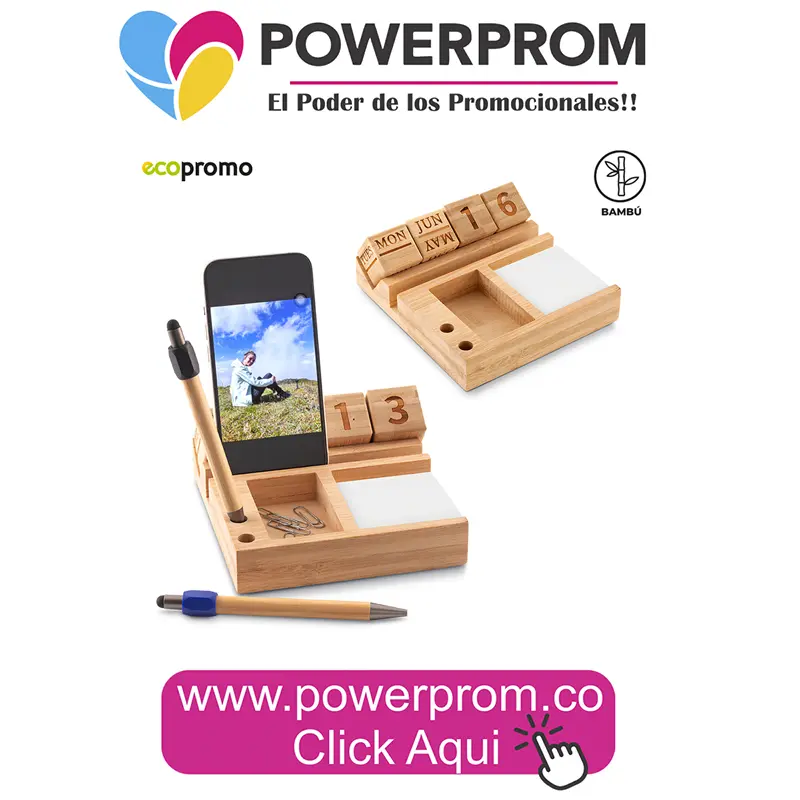 Calendario Perpetuo PAD Bamboo personalizado | Artículos de oficina ecológicos Colombia