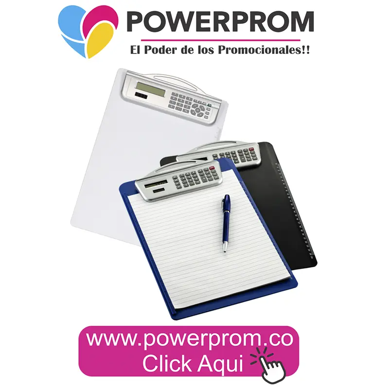 Calculadora clipboard personalizada con logo empresarial