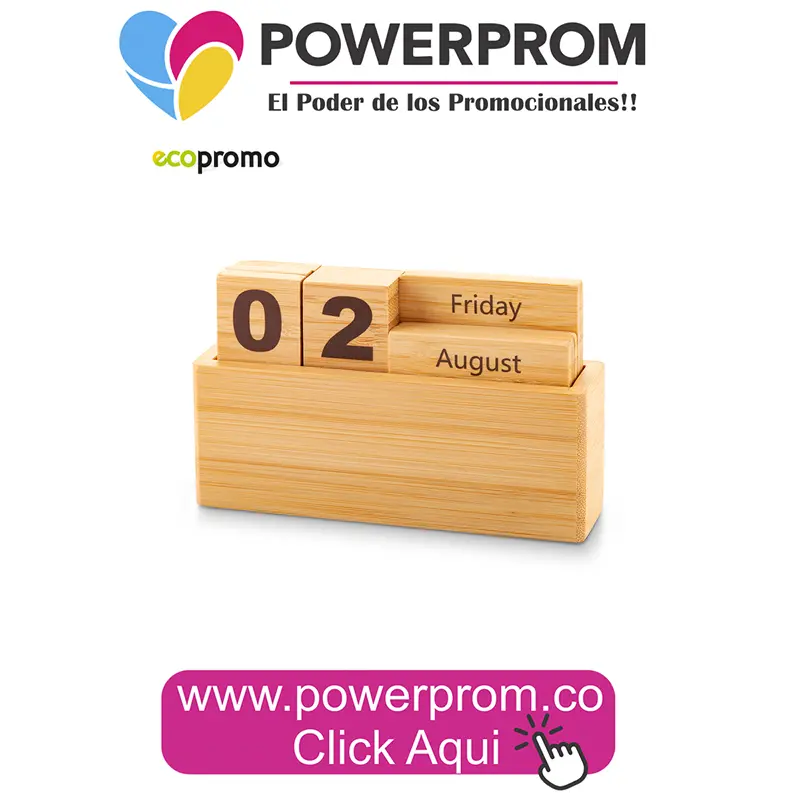 Calendario perpetuo de bambú personalizado