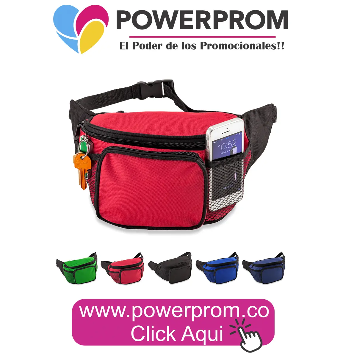 Canguro en poliéster con logo impreso