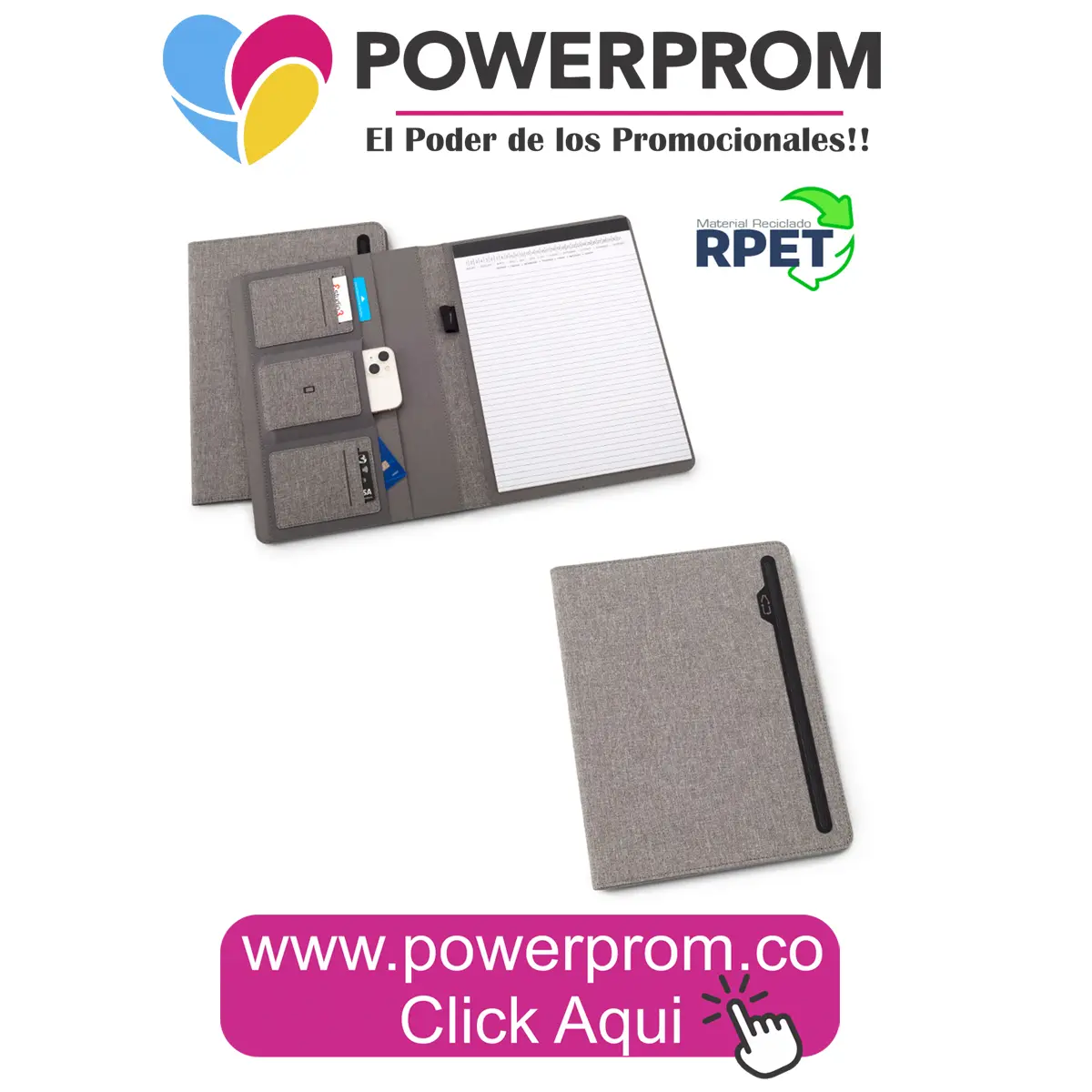 Carpeta ecológica RPET con textura tipo terciopelo