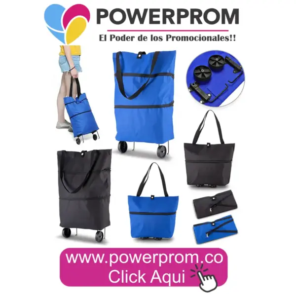 Carrito Shopping Bag Zipper con cierre, bolsa con ruedas personalizada