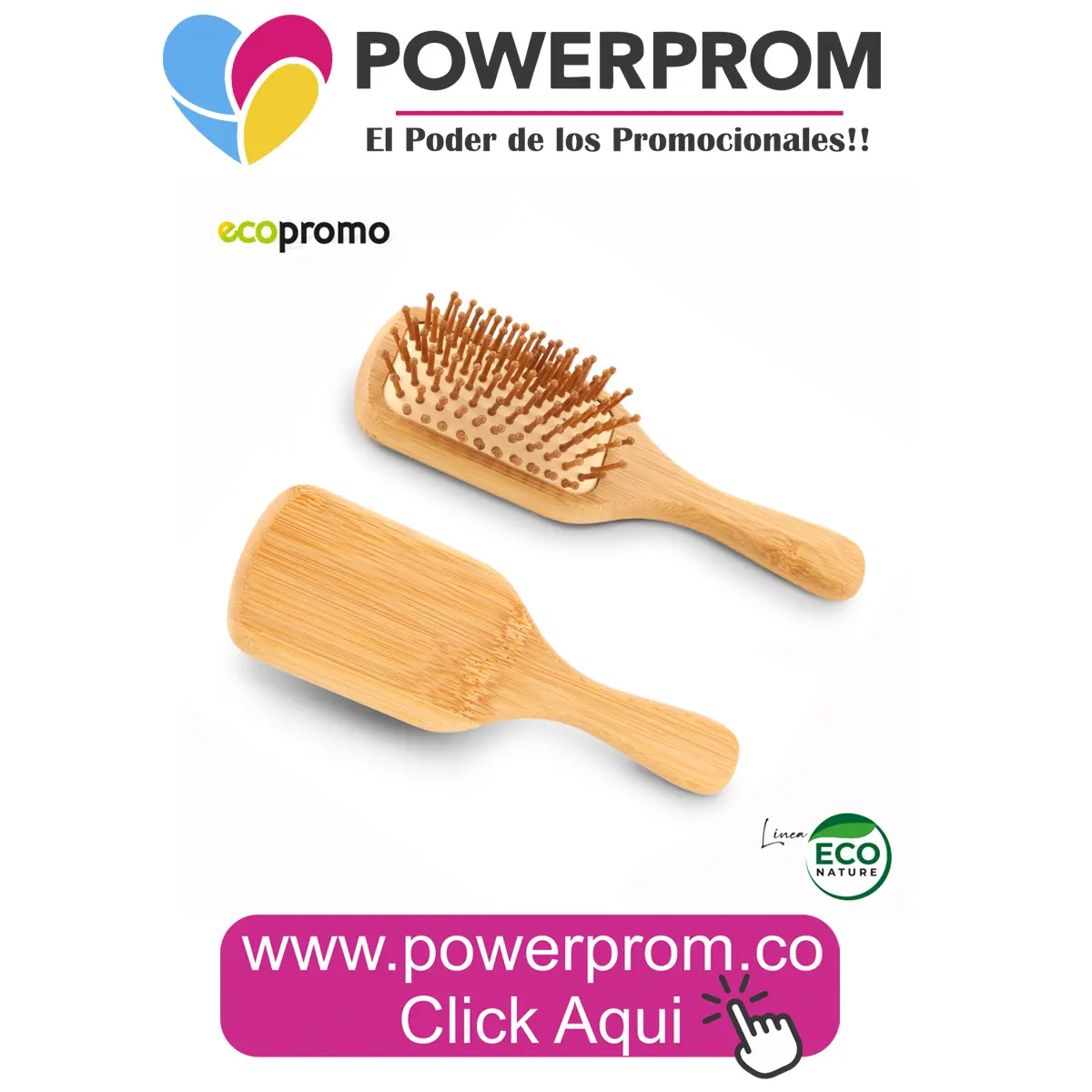 Cepillo de madera ecológico personalizado, regalo natural para Amor y Amistad en Bogotá y ciudades principales – Powerprom