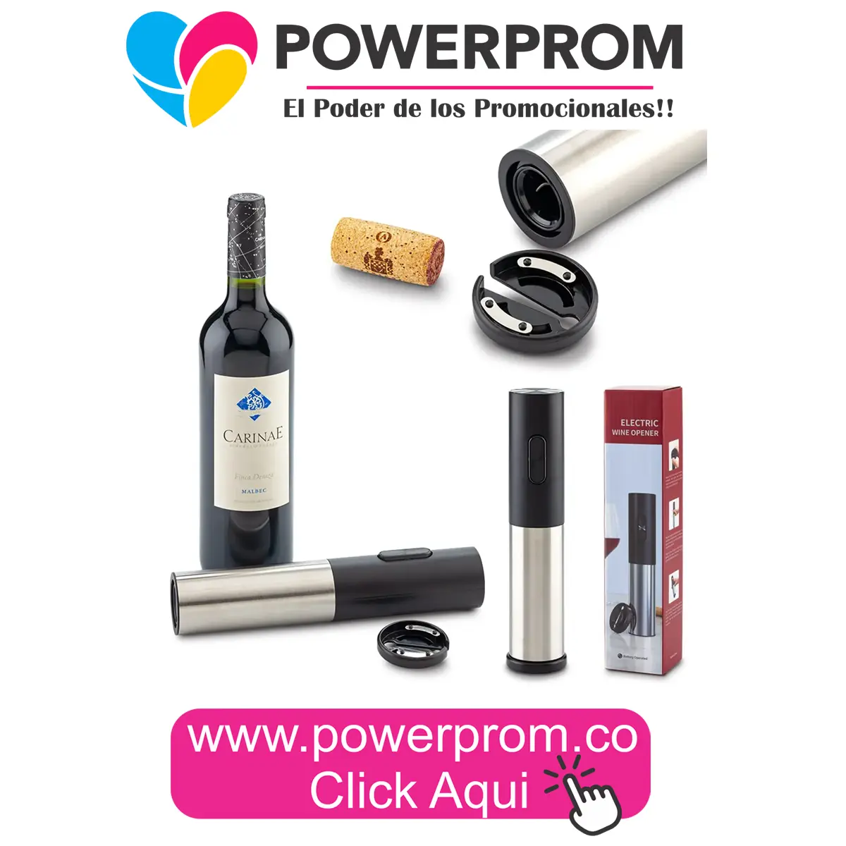 Destapador eléctrico de vino en Suba, Chapinero, Usaquén, Medellín y Cali