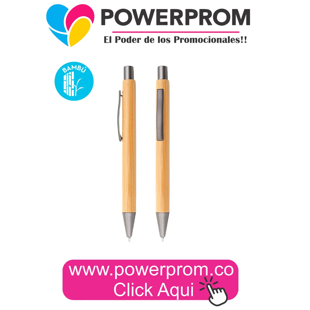 Esfero Mónaco en bambú personalizado