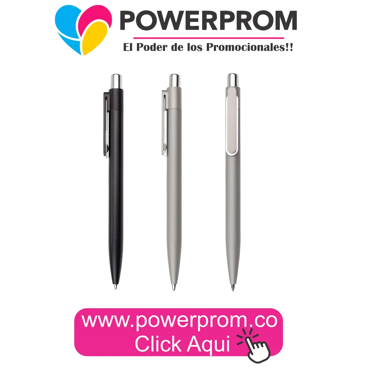 ES1004 Bolígrafo Pop metálico personalizado – colores vibrantes en Colombia