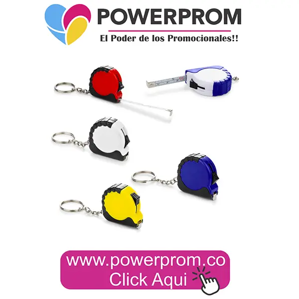 Llavero Mini Flexómetro de Bolsillo promocional personalizado para empresas en Bogotá, Medellín, Cali y Barranquilla