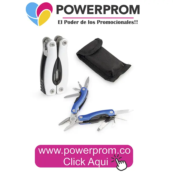 Multitool Bruce promocional personalizada para clientes en Bogotá, Cali, Medellín y Barranquilla
