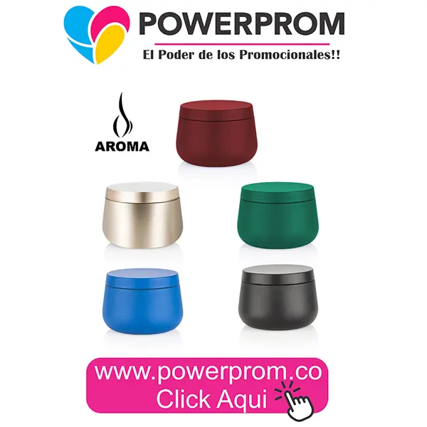 Vela aromática HO0388 promocional personalizada en Bogotá y Medellín