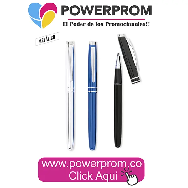 Bolígrafo Loman Roller Pen con logo en Bogotá y ciudades como Medellín, Cali, Barranquilla y Bucaramanga.