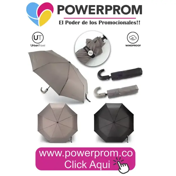Mini Paraguas Hook 21 Urban Travel con logo en Bogotá y principales capitales