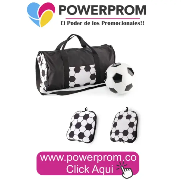 Maletín compacto Soccer Cup promocional con impresión de logo