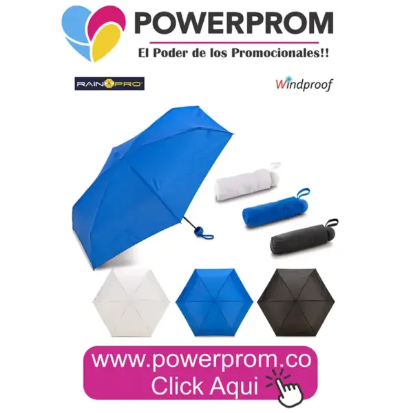 Paraguas Brenna 19 pulgadas personalizado en Bogotá, Medellín y Cali
