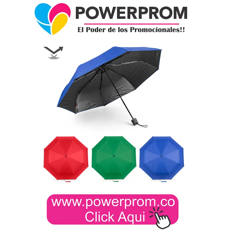 Paraguas 21 Dakota PA0118 | Compacto personalizado en Colombia – PowerProm