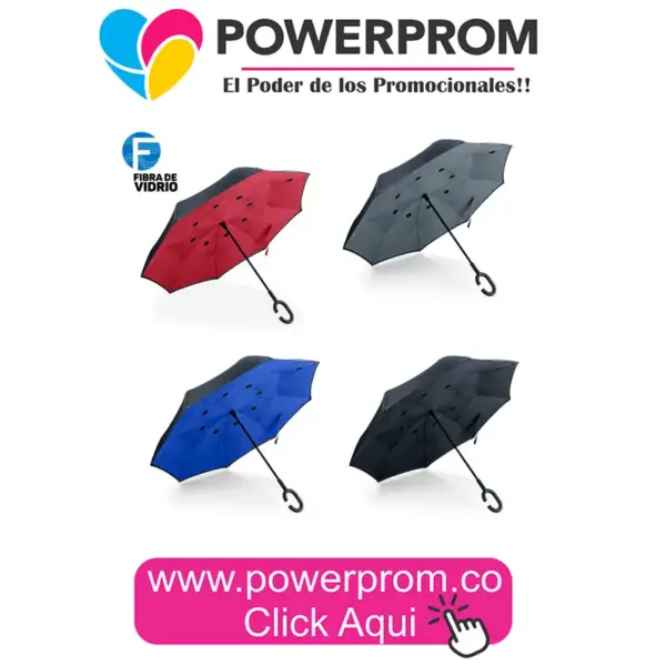 Paraguas Reversible Urano 23 personalizado en Bogotá, Medellín y Cali