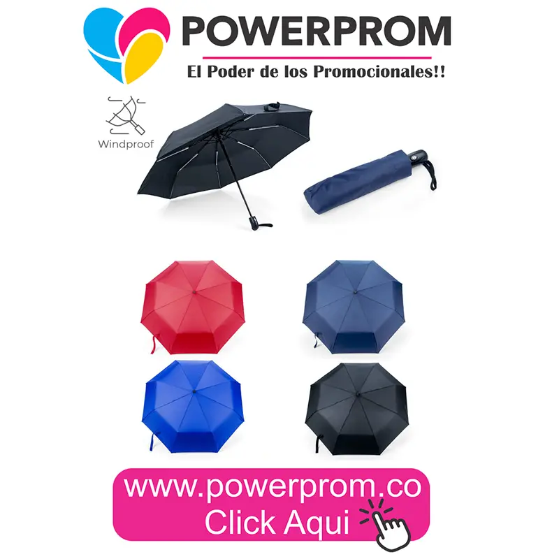 Paraguas 21 Mouret con logo en Bogotá, Barranquilla y Cali