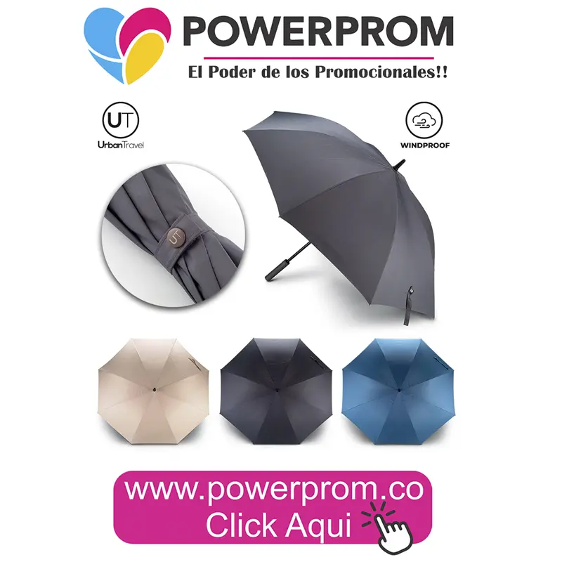 Paraguas Voltus 27 Urban Travel personalizado en Bogotá, Medellín y Cali