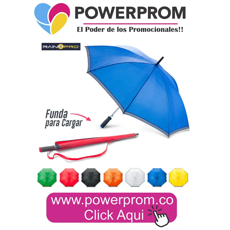 Paraguas Dayton 23 con logo en Bogotá, Medellín y Cali