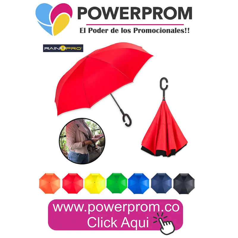Paraguas Freerain 23 con logo en Bogotá, Medellín y Cali
