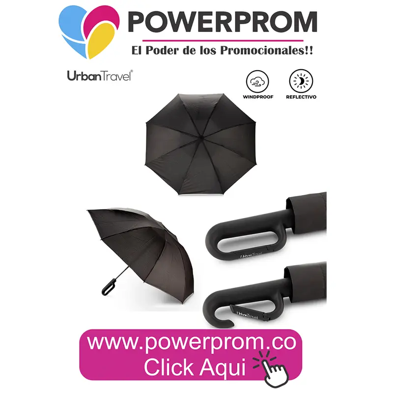 Paraguas Kahlo Urban Travel 23 con logo en Bogotá y Colombia