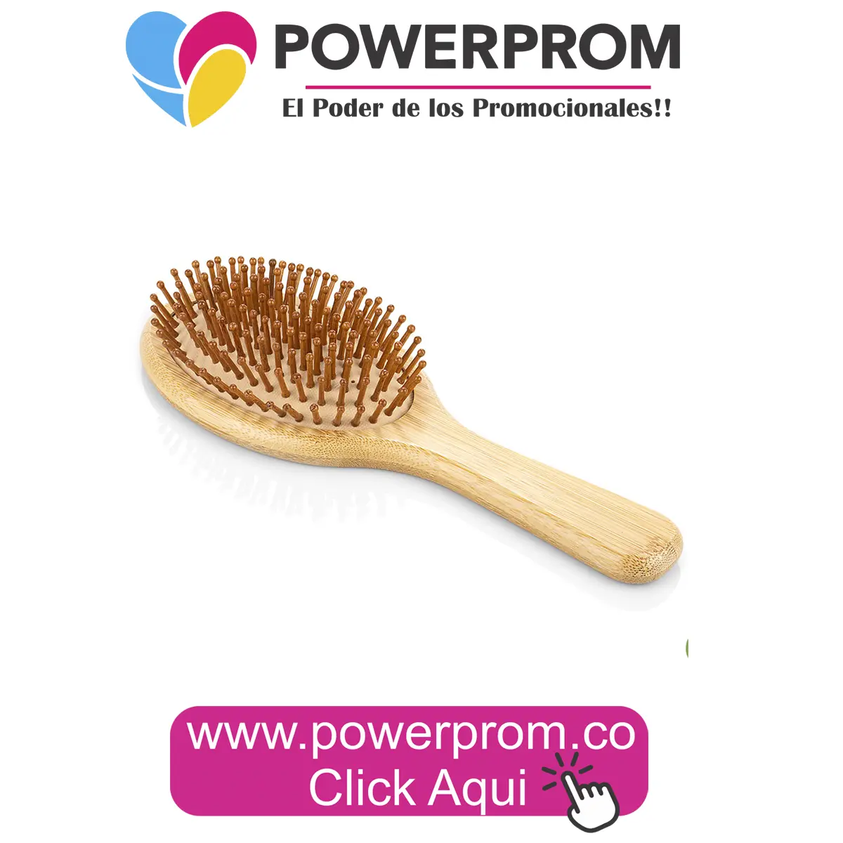 Cepillo Bambú Queen ecológico personalizado en Bogotá, Medellín, Cali, Cartagena y Barranquilla.